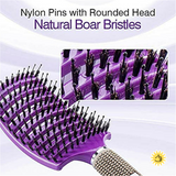 Nylon Bristle Detangling Boar Hair Brush Head Scalp Massage Vented Comb