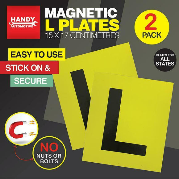 2pk Magnetic L Plate - All States Driver Magnetic Yellow L Plates