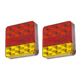 PAIR 12V LED TRAILER LIGHTS LIGHT SQUARE TAIL STOP INDICATOR TRUCK LAMP KIT