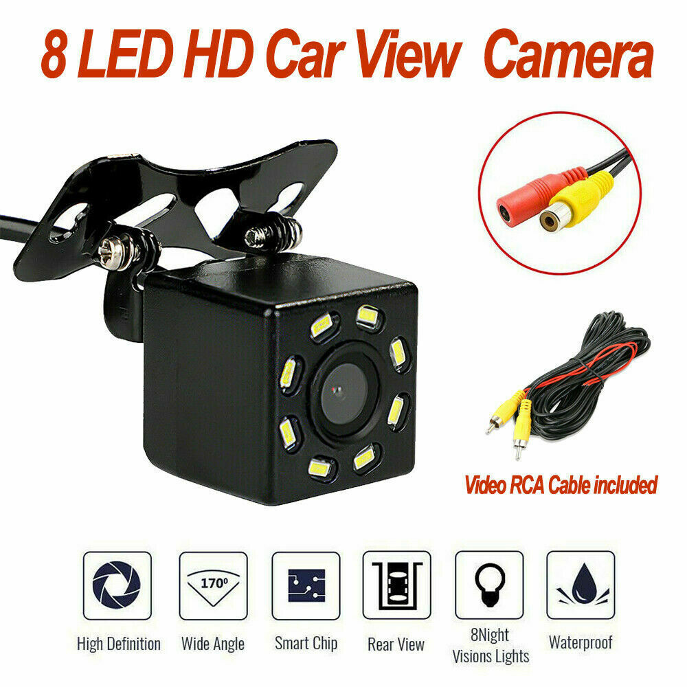 8 LED HD Car Rear View Reverse Backup Camera Parking Night Vision Wate ...