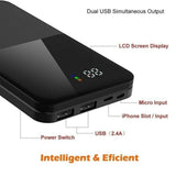 50000mAh Portable Power Bank Charger With LCD 2USB External Battery Pack