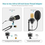 Universal Mic Suspension Anti-Shock Mount 43-46mm Microphone Holder Clip Stand