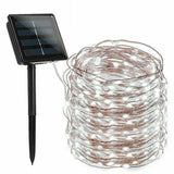 100/200 LED Solar Fairy String Light Copper Wire Outdoor Waterproof Garden Decor