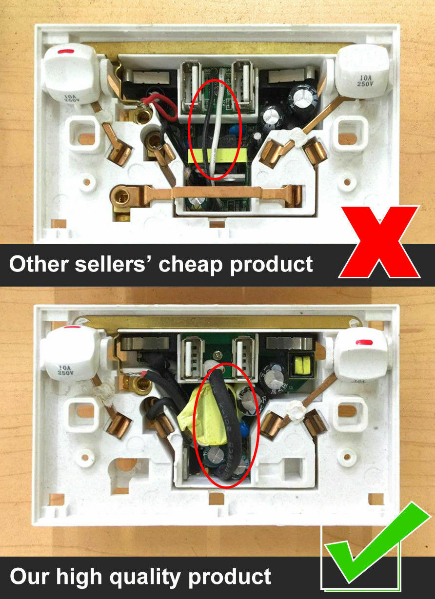 Dual USB Australian Power Point Home Wall Power Supply Socket Kit SAA ...