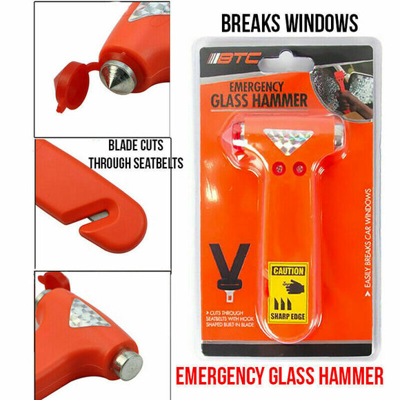 Emergency Hammer Car Escape Glass Window Breaker Seat Belt Cutter Tool