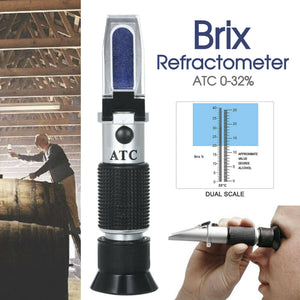 Brix Refractometer ATC 0-32% Specific Gravity Hydrometer For Homebrew Beer Wort