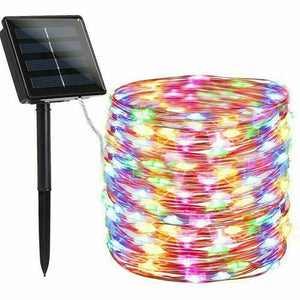 100/200 LED Solar Fairy String Light Copper Wire Outdoor Waterproof Garden Decor