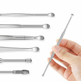 7pcs Ear Pick Wax Cleaner Stainless Steel Earpick Curette Remover Earwax Removal