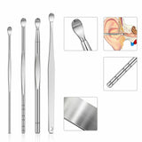 7pcs Ear Pick Wax Cleaner Stainless Steel Earpick Curette Remover Earwax Removal