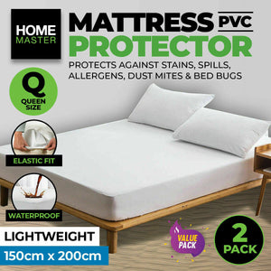 Home Master® 2PCE Mattress Protector Queen Size Elastic Fit 150 x 200cm