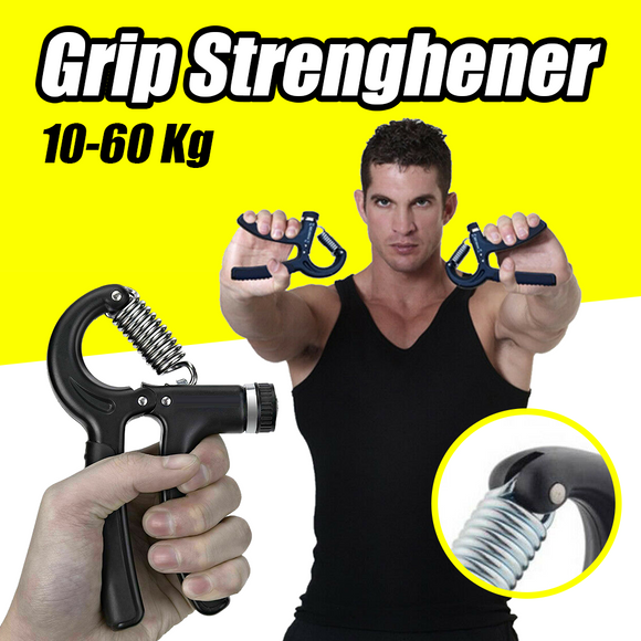 Exercise Power Strength Hand Grip Wrist Adjustable Training Gym Forearm 10-60Kg