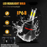 2000W HB2 9003 H4 LED Headlight Globes Kit Hi/Low Beam 30000LM Bright White Bulb