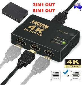 4K 1080P 5 Port HDMI HDTV Auto Switch Switcher Selector Splitter Hub iR Remote