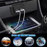 12/24V PD+QC3.0 Dual USB Type C Car Fast Charger Socket Power Outlet Waterproof