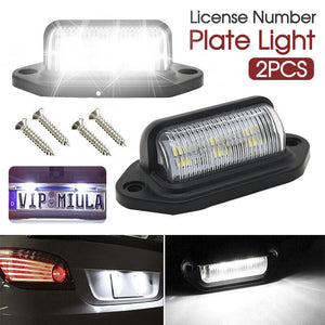 2PCS 6 LED 12/24V License Number Plate Light Lamps for Truck SUV Trailer Lorry