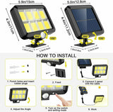 160LED Solar Powered PIR Motion Sensor Light Outdoor Garden Security Flood Lamp