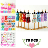 70/94pcs Barbie Doll Clothes Accessories Huge Lot Party Gown Outfits Girl Gift