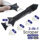3 in 1 Silicone Caulking Tool Removal Residue Scraper Kit Sealant Replace Set HG