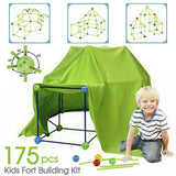 Kids Construction Fort Building Kit 175pcs Castles 3D Play House Tent Toy Gift