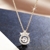 Rose Gold Filled Sparkling Lab Diamond Exquisite Crown Necklace