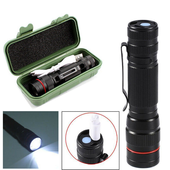 LED Flashlight Zoom USB Rechargeable Tactical Torch Light Waterproof AU