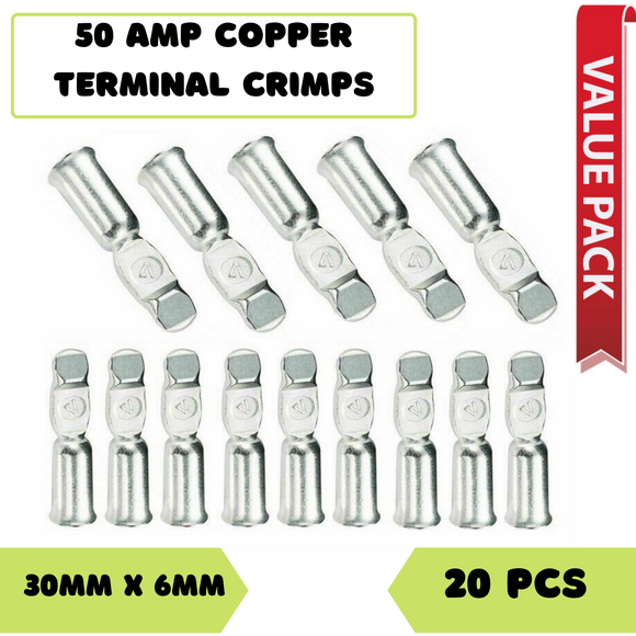 20x 50Amp Copper Terminals Connector For 50a Anderson Style Plugs Contacts
