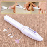 Nail Art Drill Tips Manicure Set Kit File Grinder Polisher Battery Beauty Tool