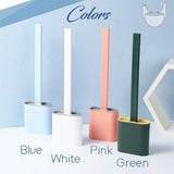 Bathroom Silicone Bristles Toilet Brush with Holder Creative Cleaning Brush Set