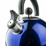 Adventure 2L Portable Camping Kettle Blue Stainless Steel Whistling Kettle