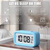 Battery Operated LED Display Digital Alarm Clock Snooze Date Temperature Snooze