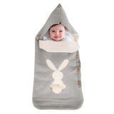 Newborn Baby Swaddle Sleeping Bag Knit Hooded Winter Warm Wrap Blanket