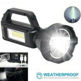 Solar LED Searchlight USB Rechargeable Spotlight Flashlight Torch Power Bank