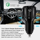 Fast Car Charger USB Quick Charger 2 Port Qualcomm QC3.0 Lighter Socket Black