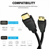 Mini HDMI to HDMI Cable V1.4 3D with Ethernet HD 1080p Tablet Smart Phone 1/2M