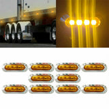 10PCS Amber SMD 4 LED Truck Side Marker Light Clearance Lamp Trailer 12/24v AU