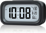 Battery Operated LED Display Digital Alarm Clock Snooze Date Temperature Snooze