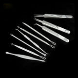 9pcs Curved Blackhead Acne Clip Needle Tweezers Pimple Popper Extractor Remover