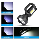 Solar LED Searchlight USB Rechargeable Spotlight Flashlight Torch Power Bank