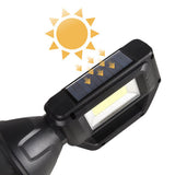 Solar LED Searchlight USB Rechargeable Spotlight Flashlight Torch Power Bank