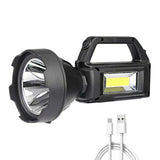 Solar LED Searchlight USB Rechargeable Spotlight Flashlight Torch Power Bank