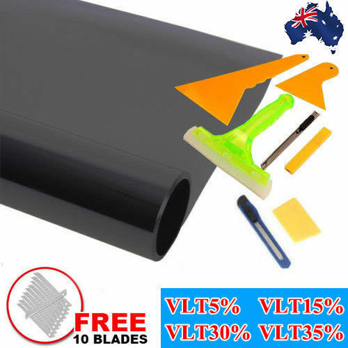 Pro Car Home Window Tint Film Black Roll 5% 15% 30% 35% VLT Tinting Tools Kit