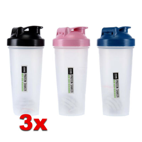 3x Multi GYM Protein Supplement Drink Blender 750ml Shaker Ball Bottle