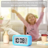 Battery Operated LED Display Digital Alarm Clock Snooze Date Temperature Snooze