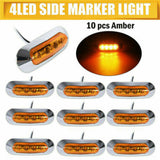 10PCS Amber SMD 4 LED Truck Side Marker Light Clearance Lamp Trailer 12/24v AU