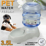 Automatic Water & Food Pet Dog Cat Puppy Dispenser Feeder Bowl Bottle 3.5L