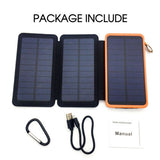 300000mAh Portable Solar Charger Dual USB External Battery Power Bank Waterproof