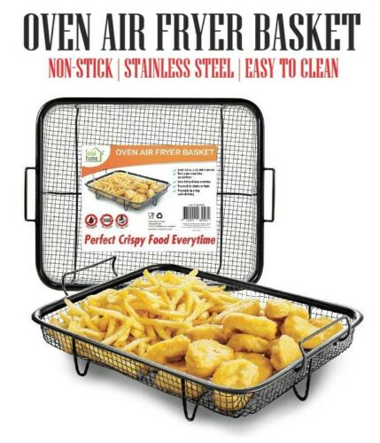 Oven Air Fry Chips Baking Crisper Basket Rack Non Stick Roasting Dish