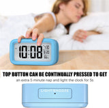 Battery Operated LED Display Digital Alarm Clock Snooze Date Temperature Snooze