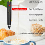 Milk Frother Foam Maker Handheld Blender Coffee Cappuccino Mixer Egg Beater USB