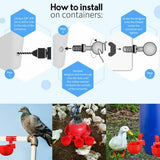 1-12PCS Automatic Chicken Water Cup Waterer Poultry Drinking Bowl Feeder Drinker